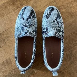 Halogen platform snake print slip on